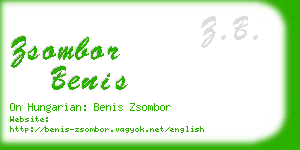 zsombor benis business card